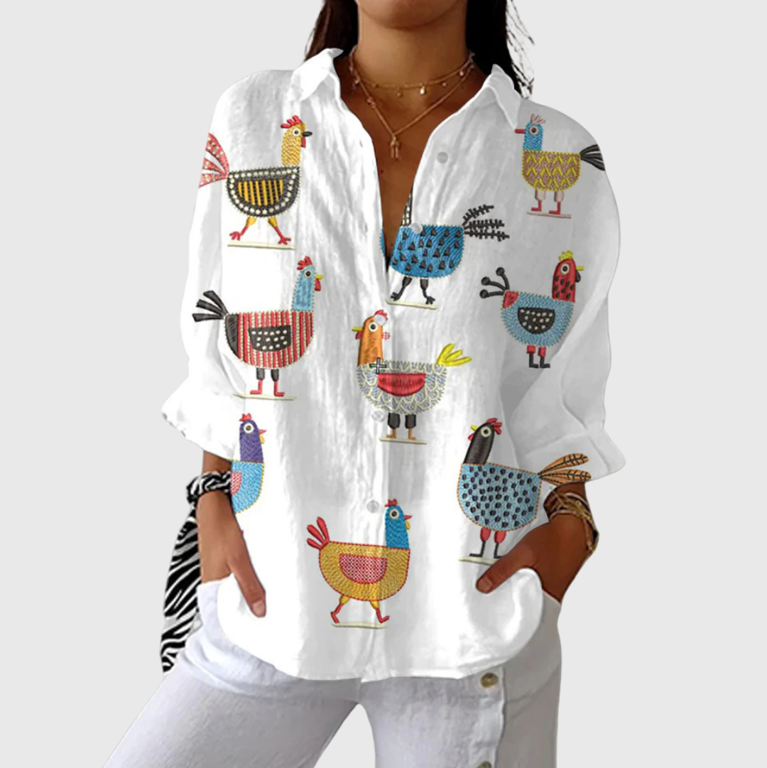 Sabina | Leichte farbenfrohe Bluse mit Print
