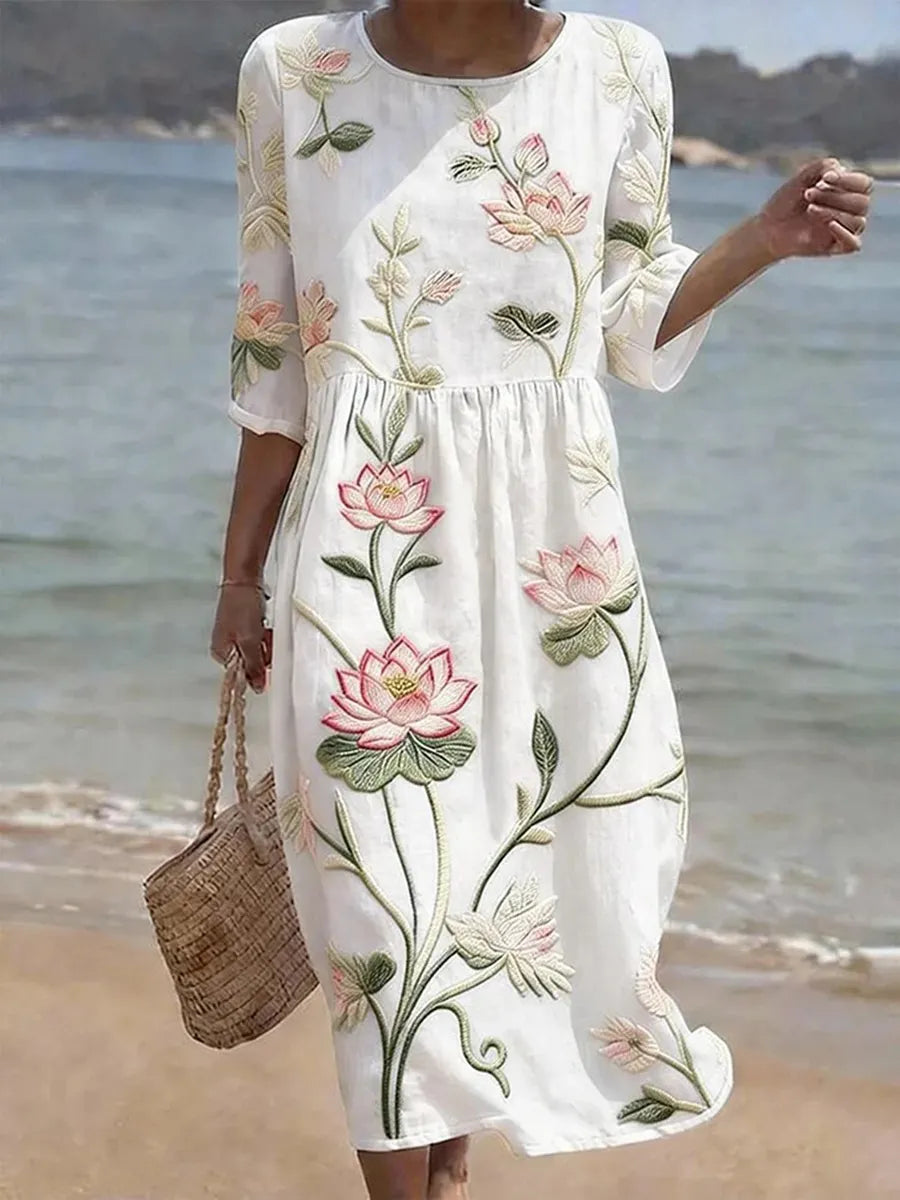 Helene | Legeres Damenkleid mit Blumenmuster