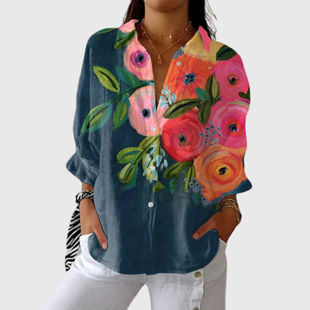 Lisbeth | Leichte farbenfrohe Bluse mit Print