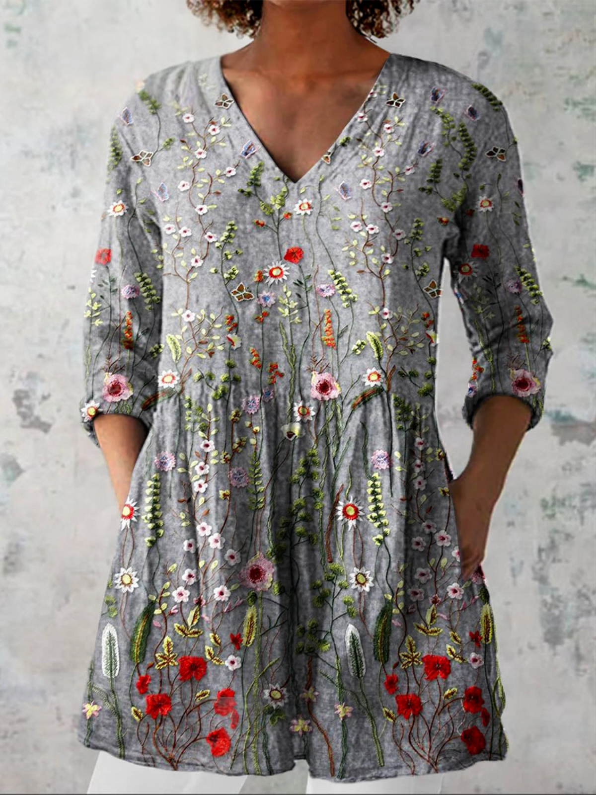 Josephine | Lange Bluse mit V-Ausschnitt
