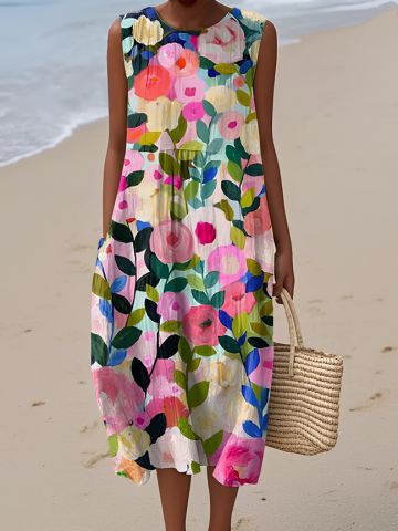 Sandra | Midikleid mit Blumenmuster