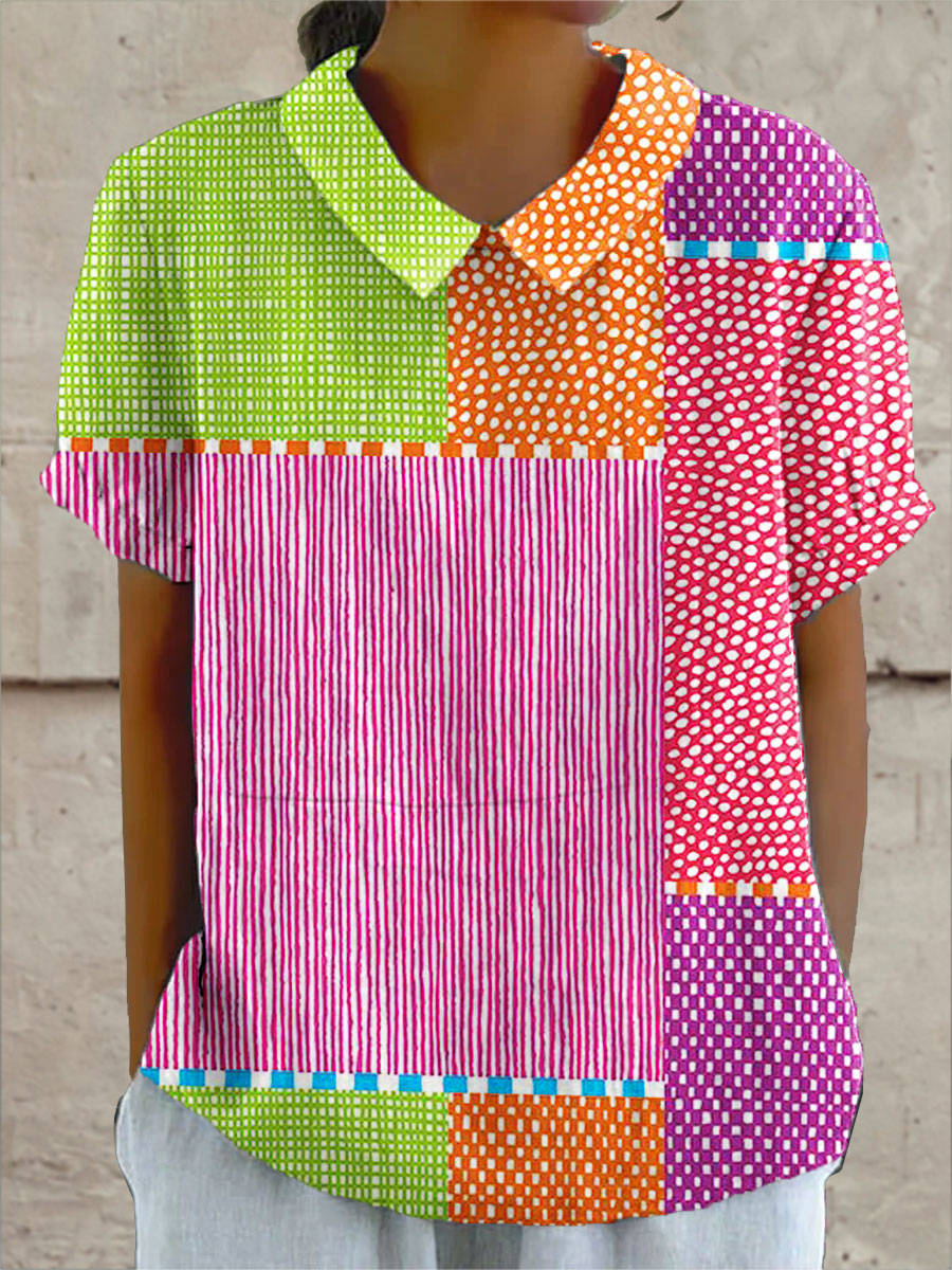 Mia-Lotte | Farbenfrohe Patchwork-Bluse