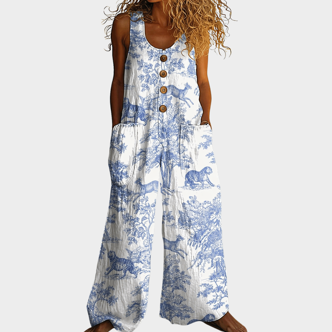 Hedi | Fließender bedruckter Jumpsuit