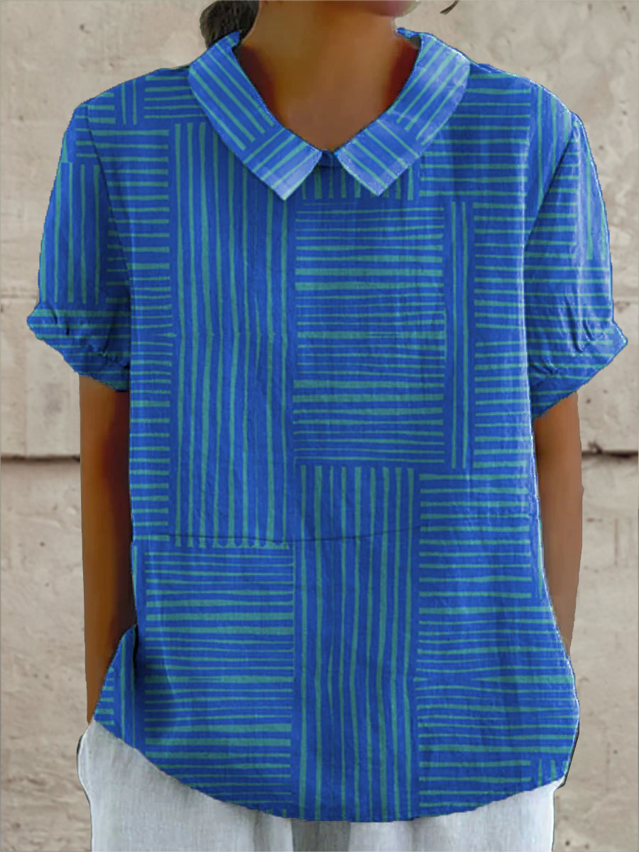 Zoe | Gestreifte Bluse mit geometrischem Muster