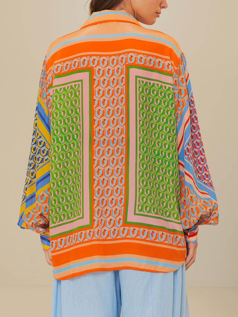 Anneliese | Einzigartige Bluse Colorata mit Look tropisch