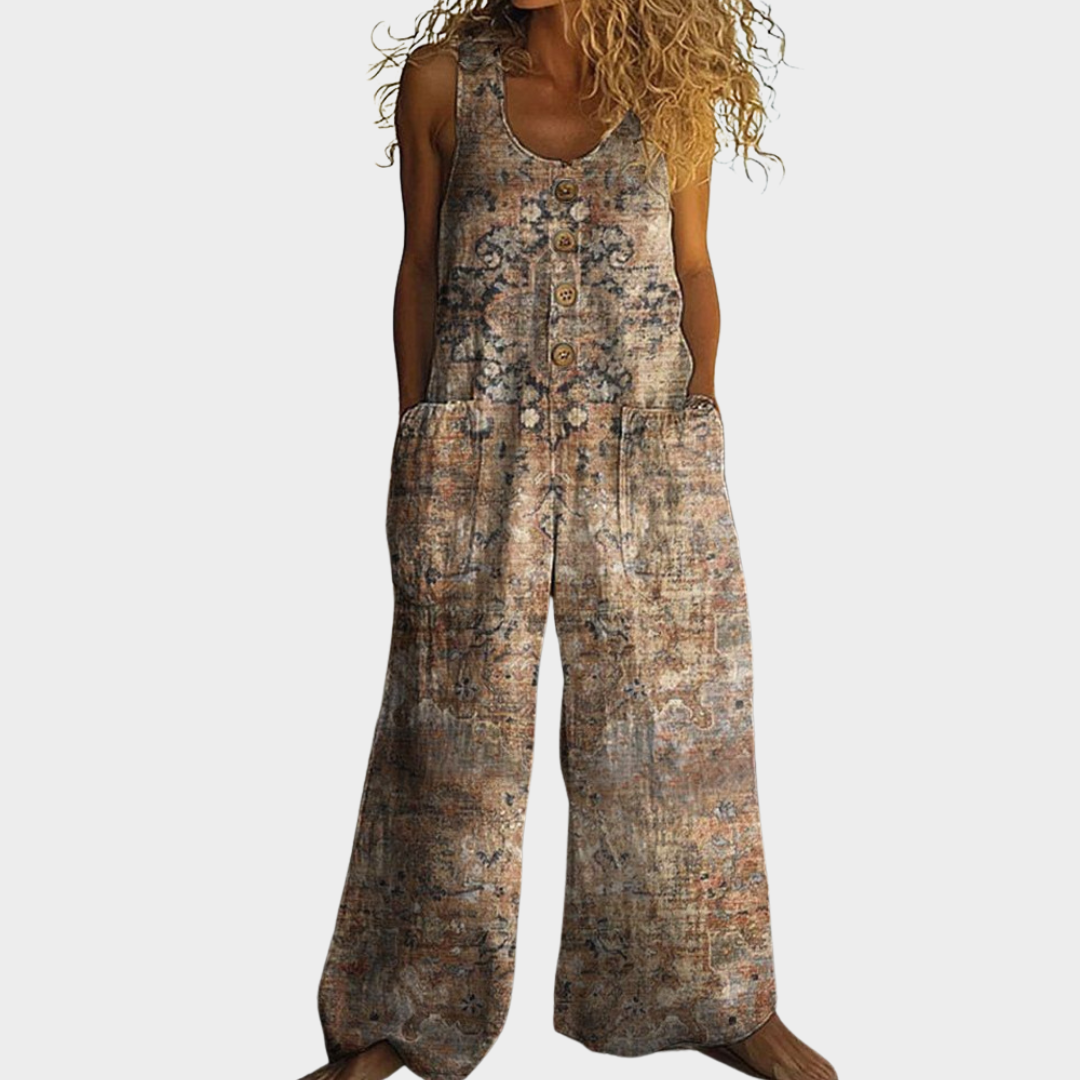 Berthe | Fließender bedruckter Jumpsuit