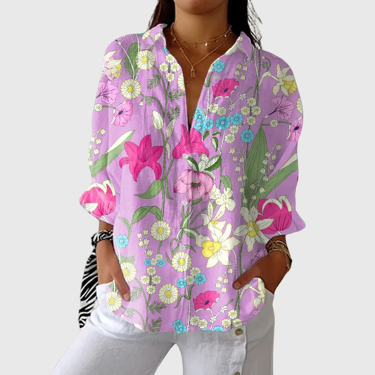 Ricarda | Leichte farbenfrohe Bluse mit Print