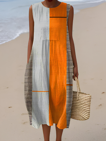 Friederike | Midikleid im Colour-Block-Design