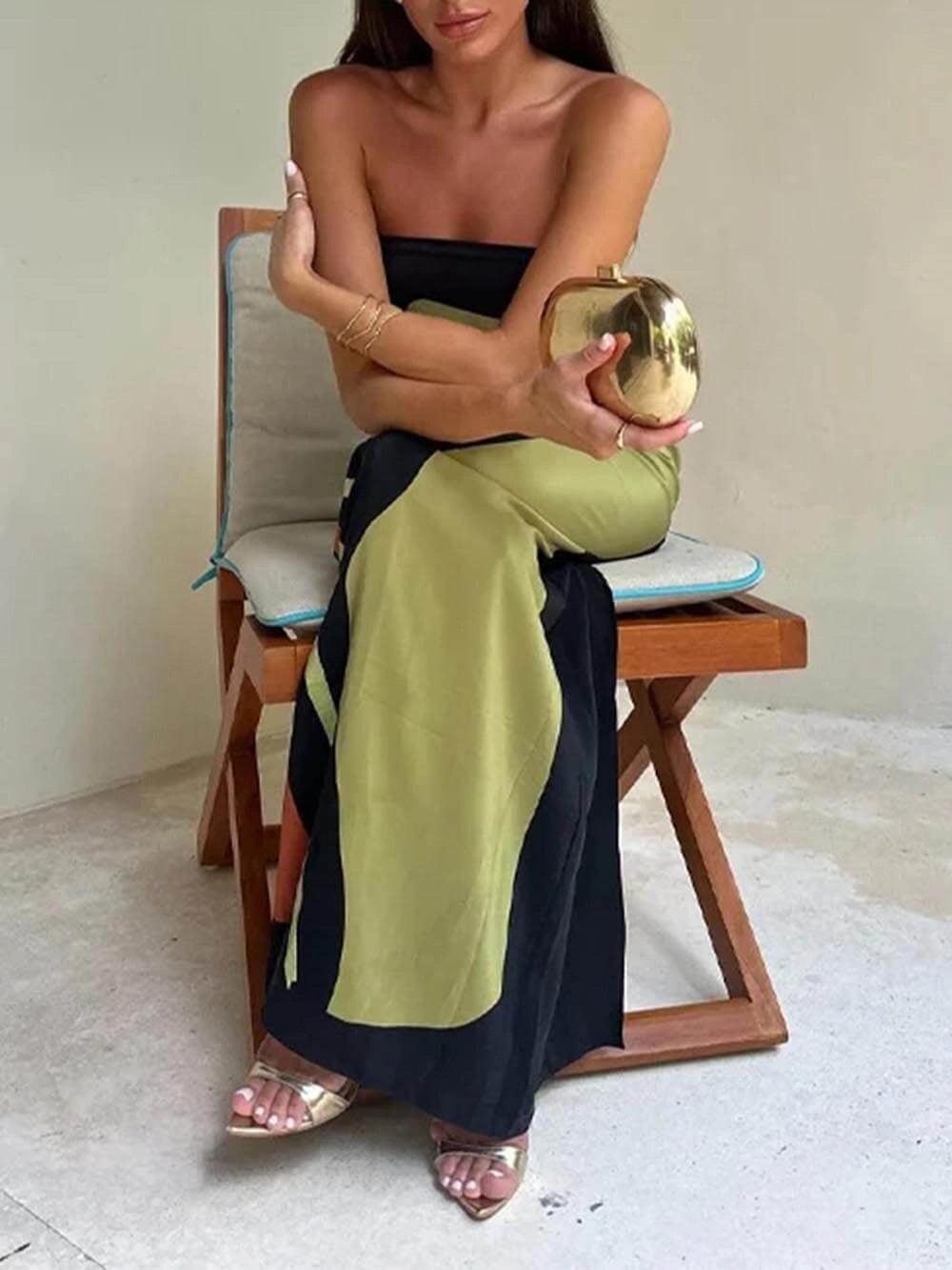 Ursula | Maxi-Abendkleid mit Print ärmellos aus Stil costiero