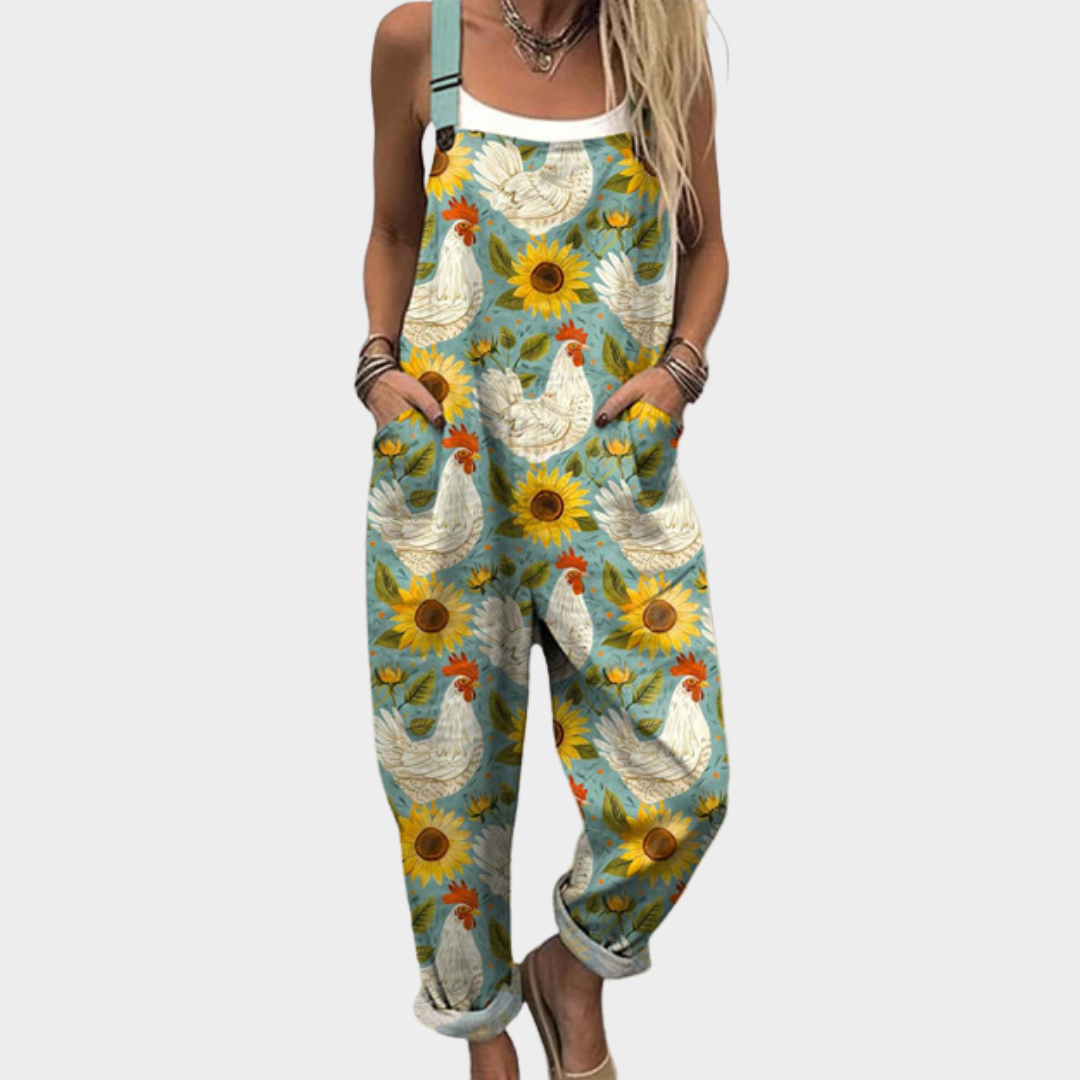Bequeme bedruckte Latzhose