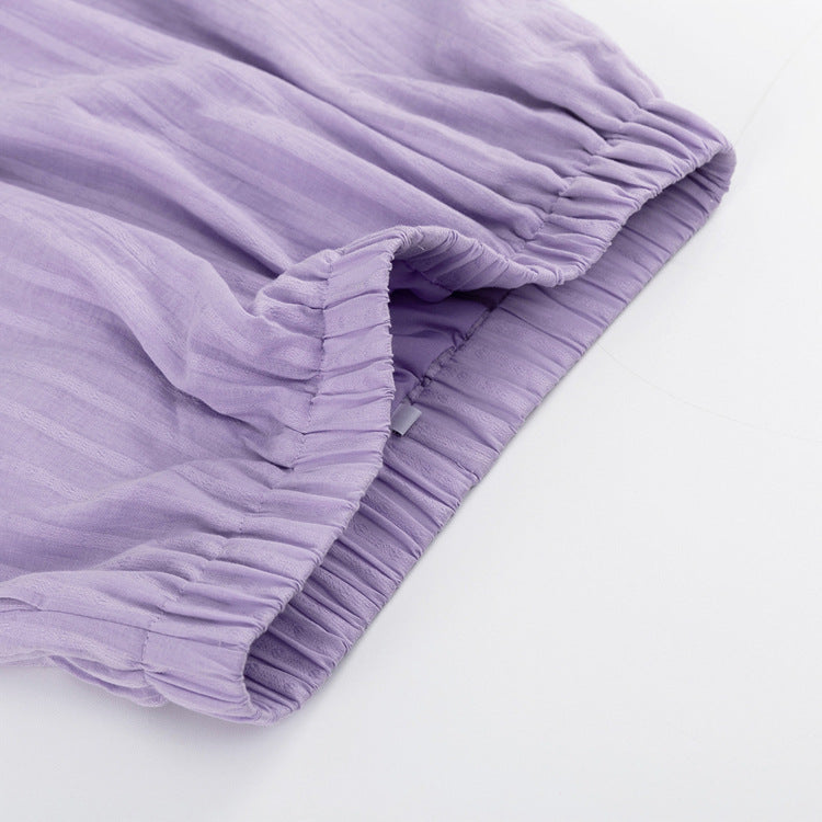 Theresa | Luftiges Set aus geknöpfter Bluse und Shorts