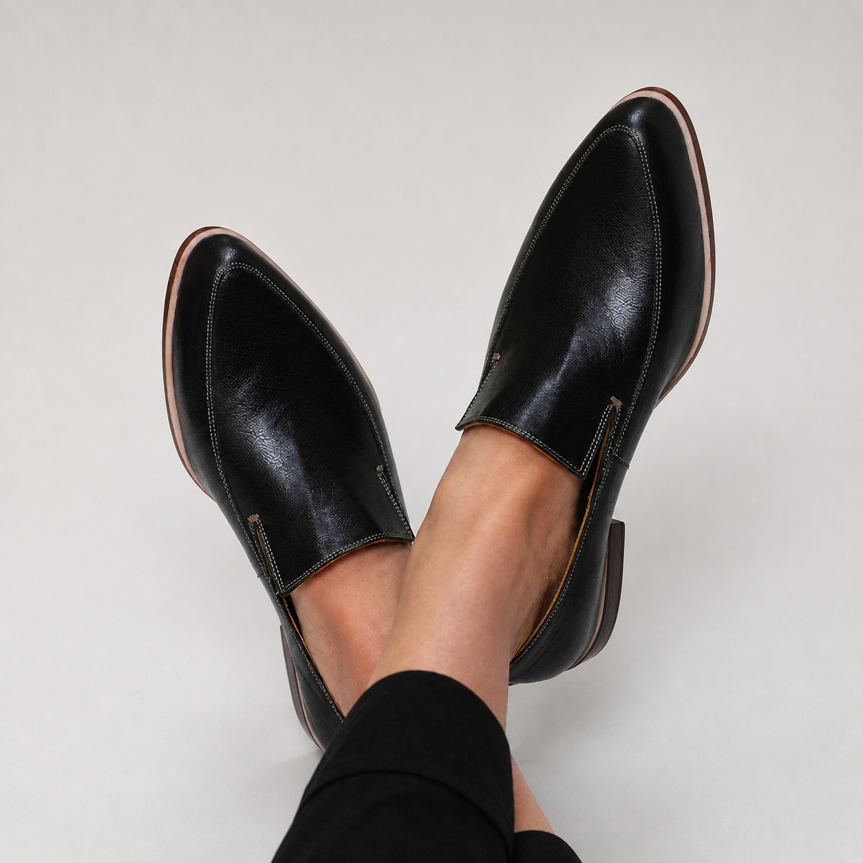 Hilde | Schwarzer Patchwork-Loafer