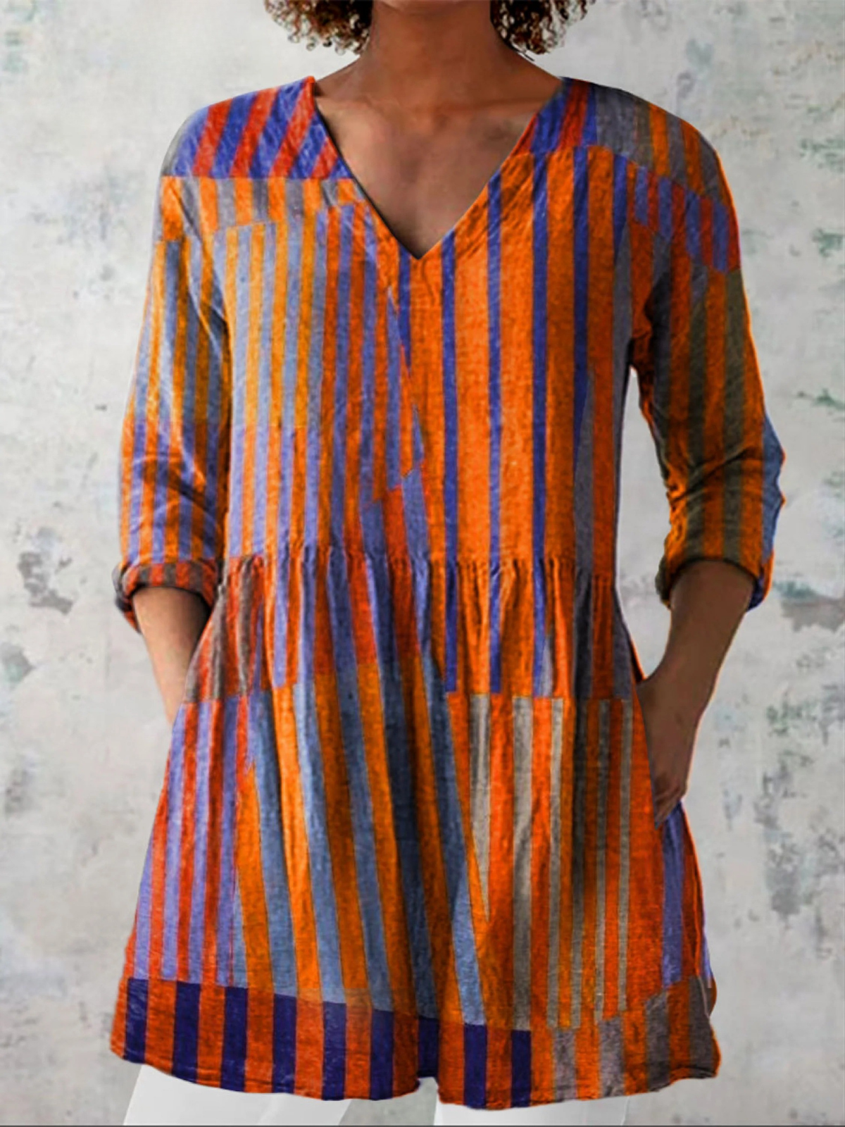 Annemarie | Lange Bluse mit V-Ausschnitt