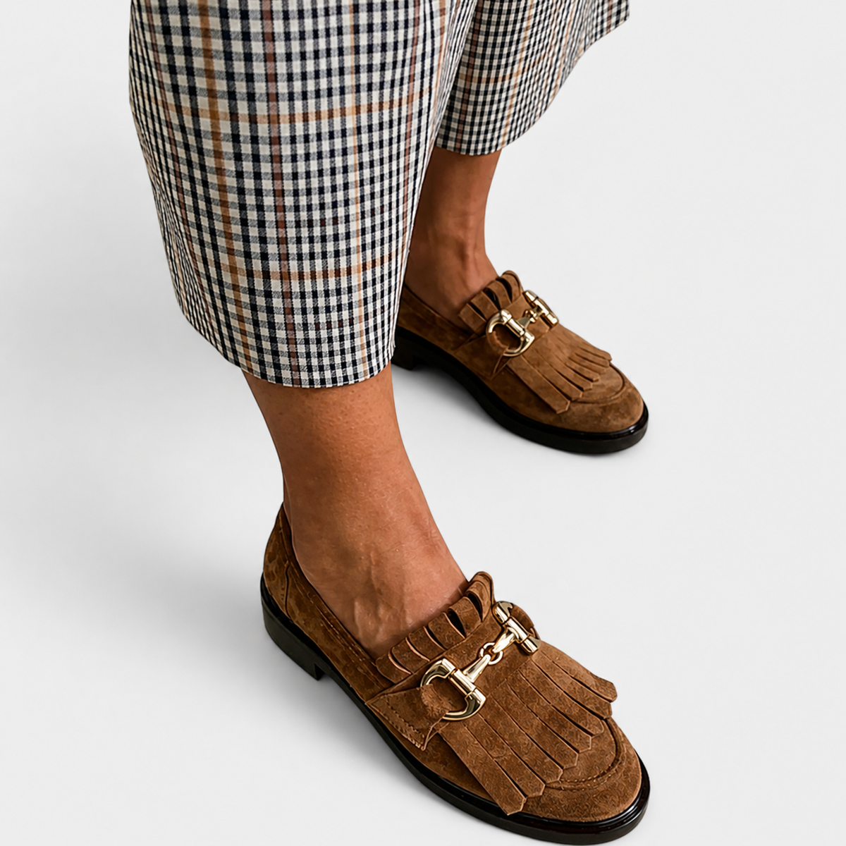 Lena | Braune Loafer mit runder Spitze