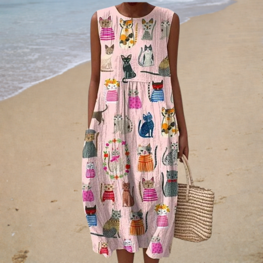 Bequemes ärmelloses Sommerkleid