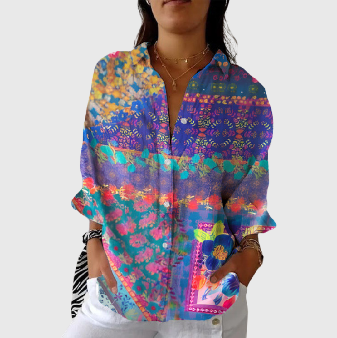 Valerie | Leichte farbenfrohe Bluse mit Print