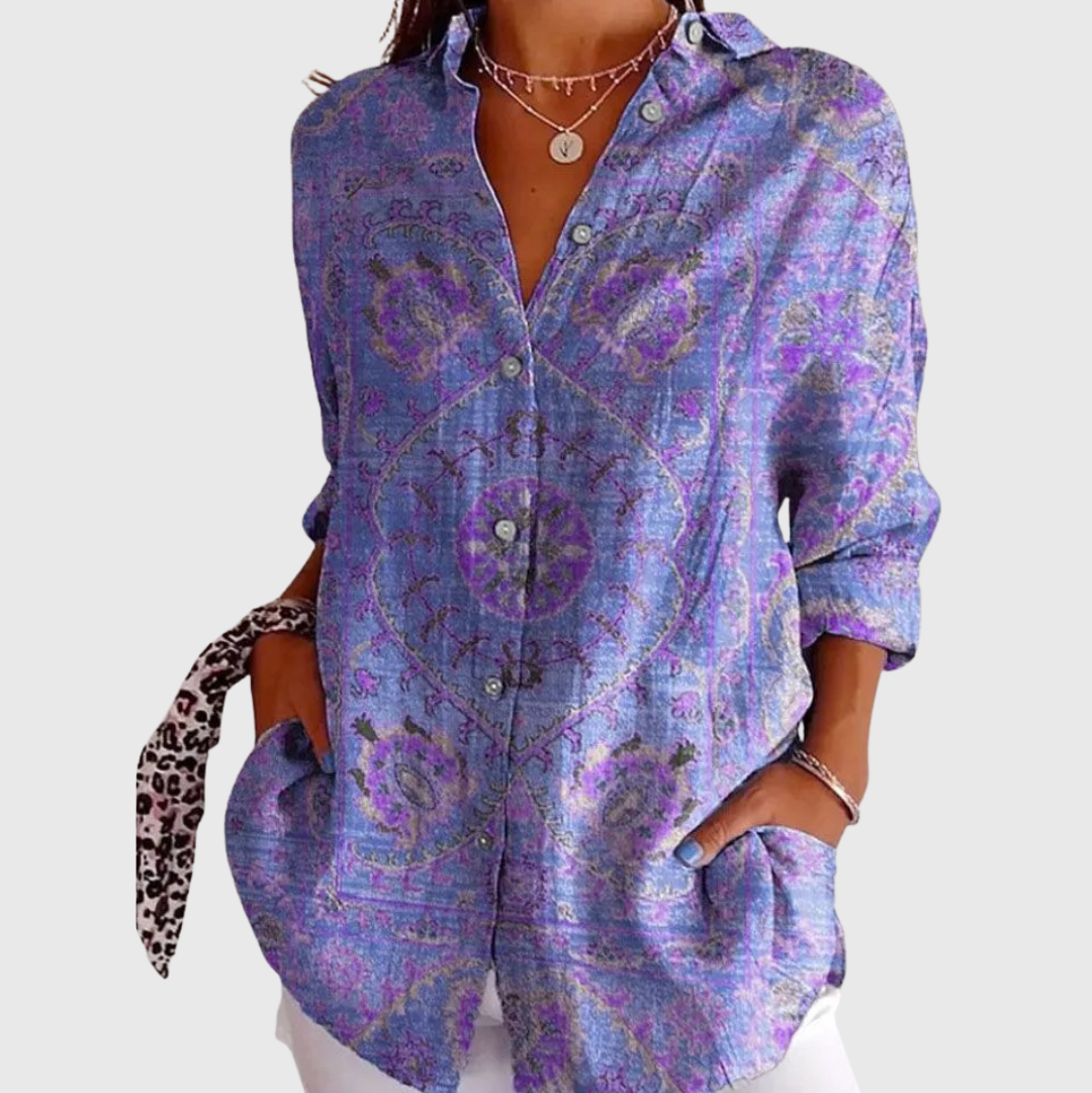 Zita | Leichte farbenfrohe Bluse mit Print
