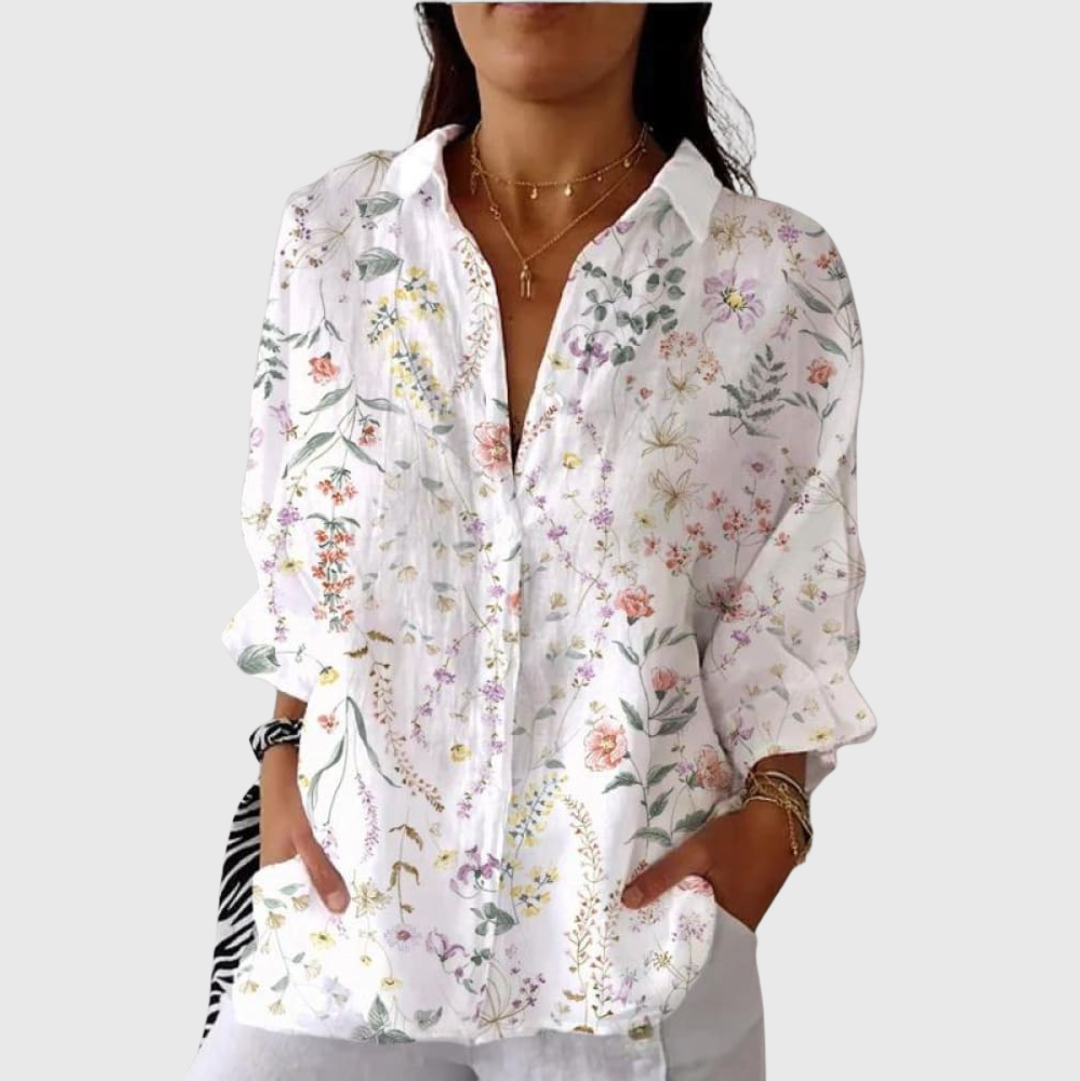 Mathilde | Leichte farbenfrohe Bluse mit Print