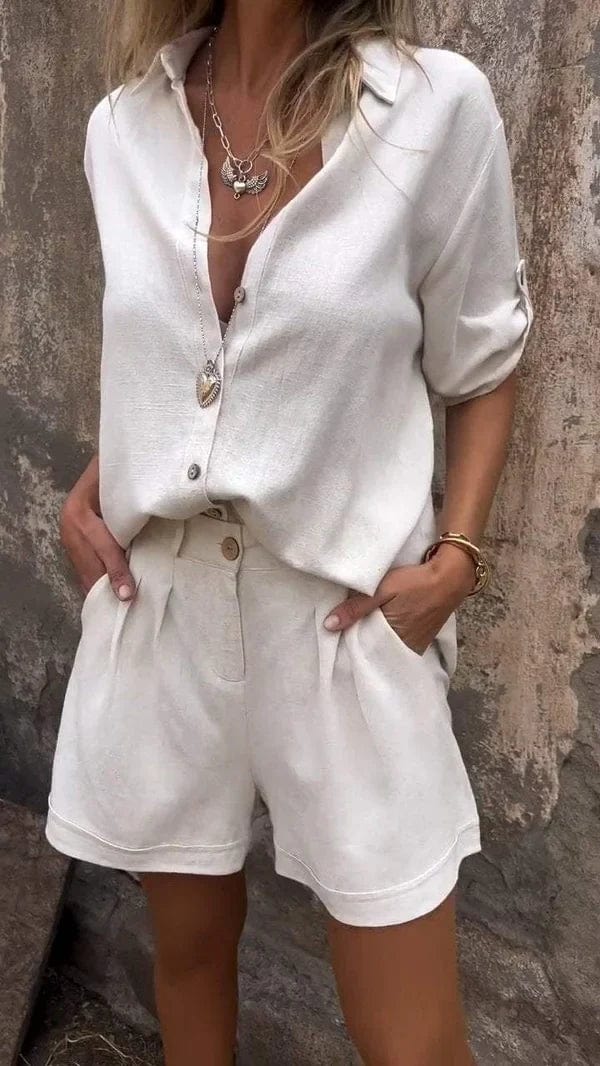 Magdalena | Luftiges geknöpftes Set
