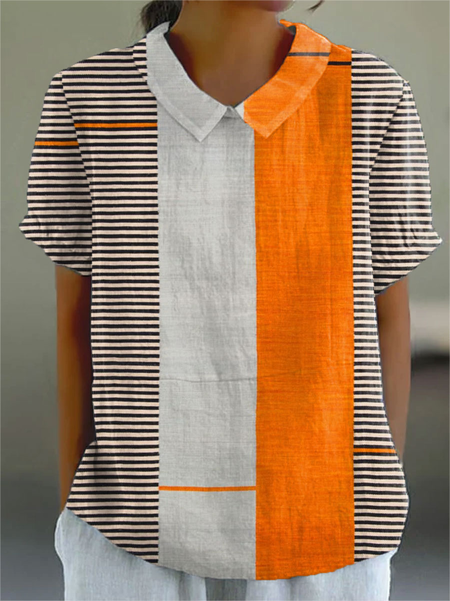 Emma-Rose | Bluse mit Streifen und Colour-Block-Design