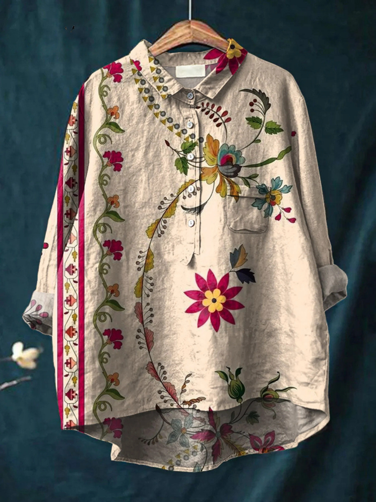 Ida | Legere Bluse mit Vintage-Blumenprint
