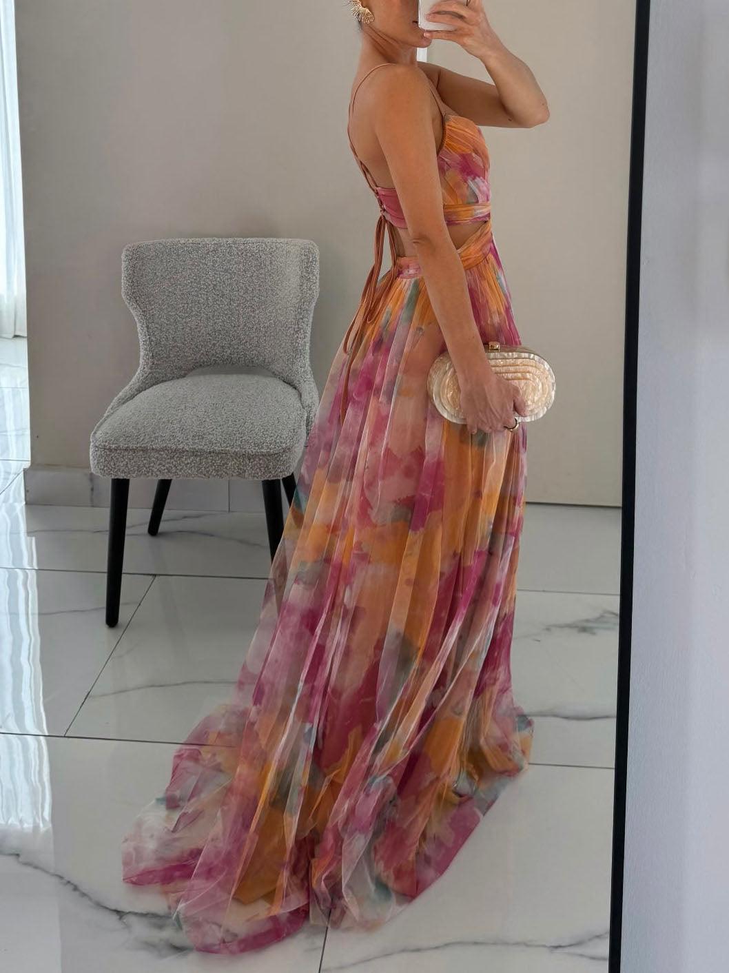 Antonia | Maxikleid Blumenprint mit V-Ausschnitt