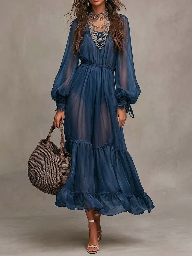 Ella | Midikleid elegant mit V-Ausschnitt