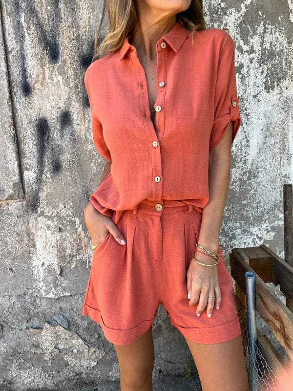 Magdalena | Luftiges geknöpftes Set
