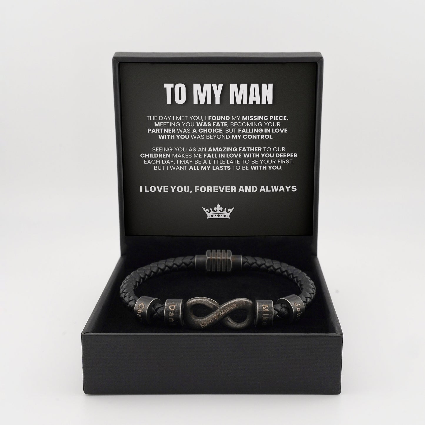 Infinite Love Bead Bracelet for Dad