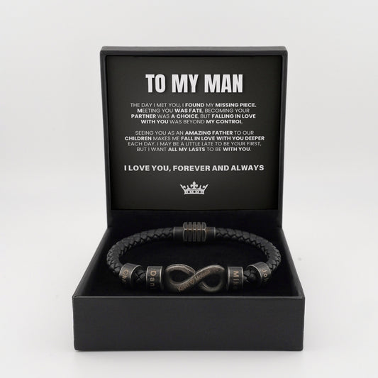 Infinite Love Bead Bracelet for Dad