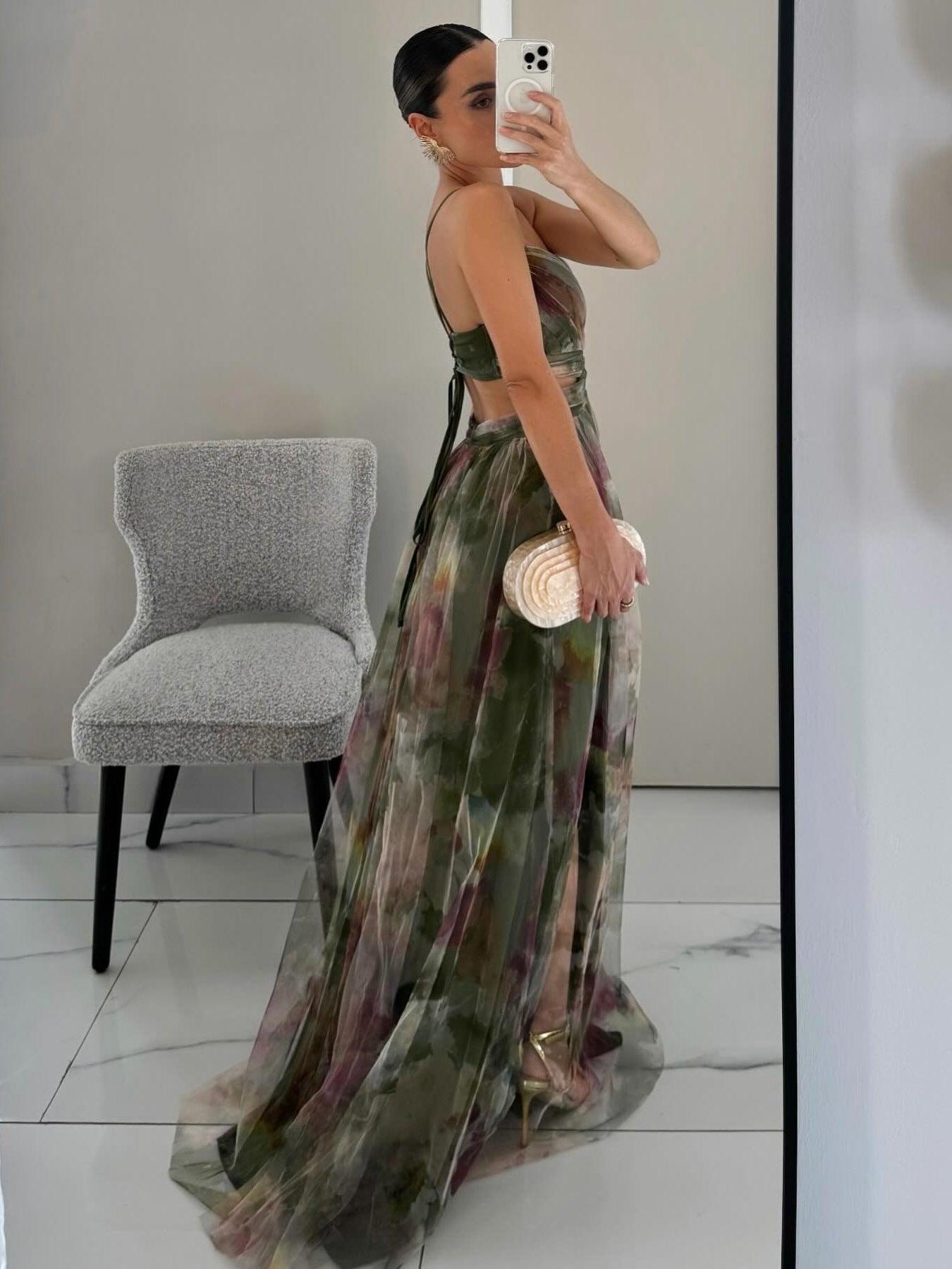 Antonia | Maxikleid Blumenprint mit V-Ausschnitt