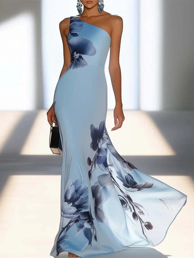 Lotta | Maxikleid Off-Shoulder aus Satin