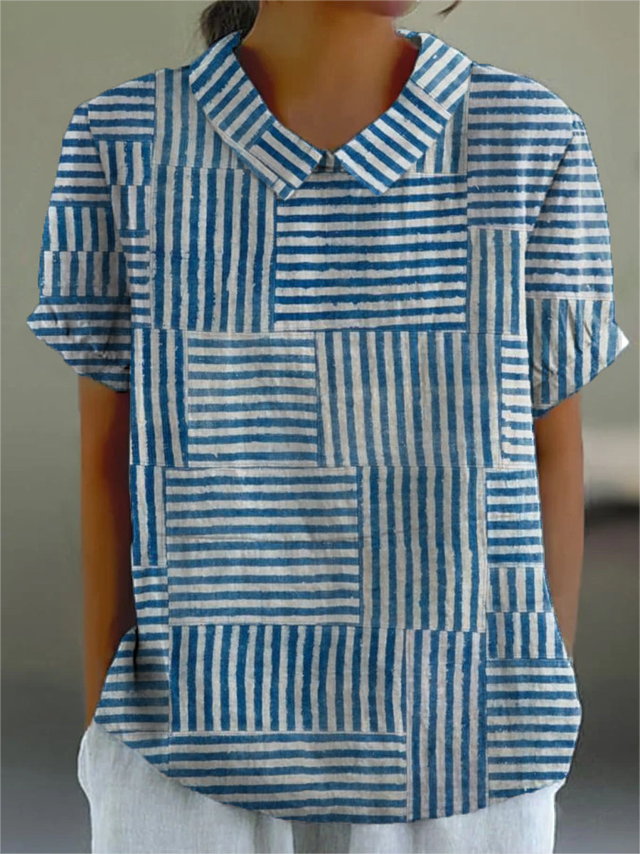Rike | Patchwork-Bluse mit Streifen