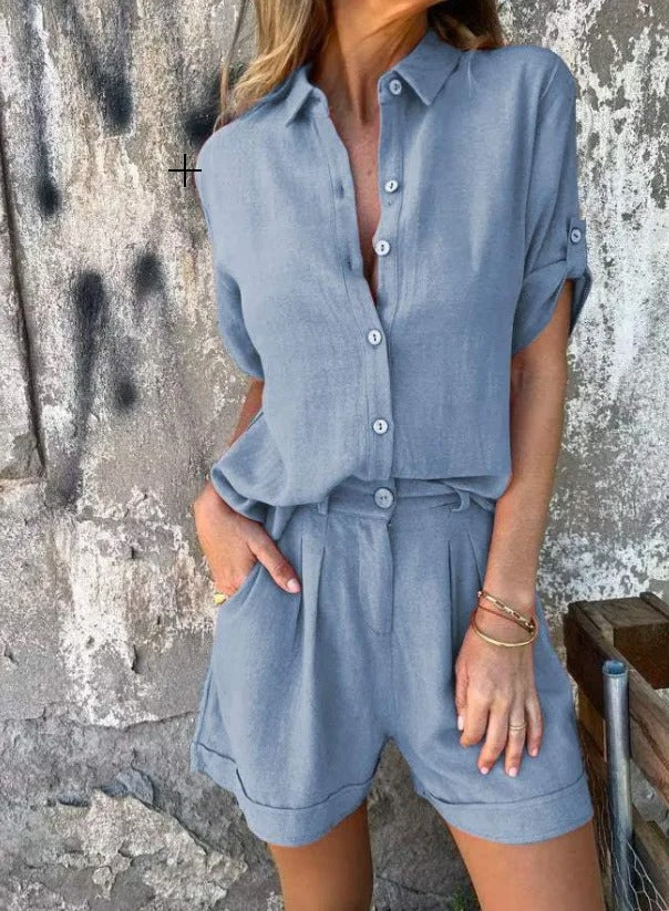 Magdalena | Luftiges geknöpftes Set